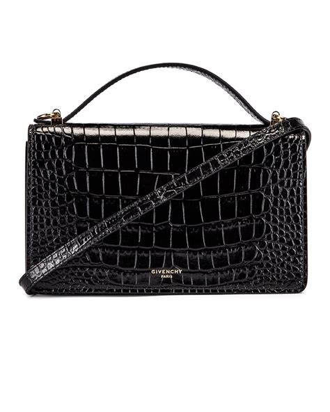 medium givenchy gv3 croc embossed crossbody net a porter|Givenchy handbags.